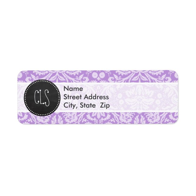 Lavender Damask; Vintage Chalkboard look (Front)