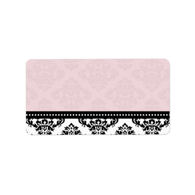 Lavender Damask Wedding Address Labels (Front)