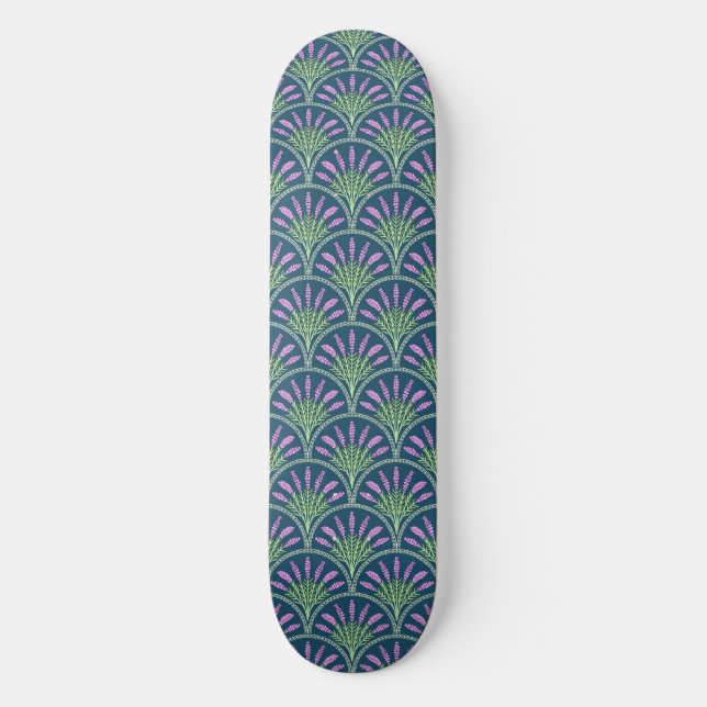 Lavender - Dark Background Skateboard (Front)