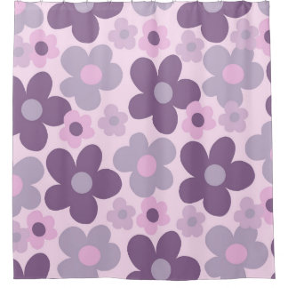 Lavender Dasies Retro Dream #1 #retro #decor #art Shower Curtain