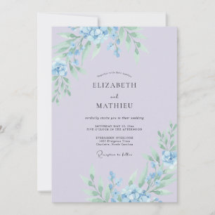 Lavender Delicate Botanical Wedding Invitation