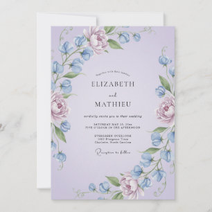 Lavender Delicate Floral Bloom Wedding Invitation