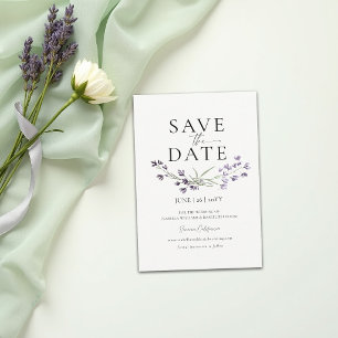 Lavender Delicate Watercolor Elegant Chic Wedding Save The Date