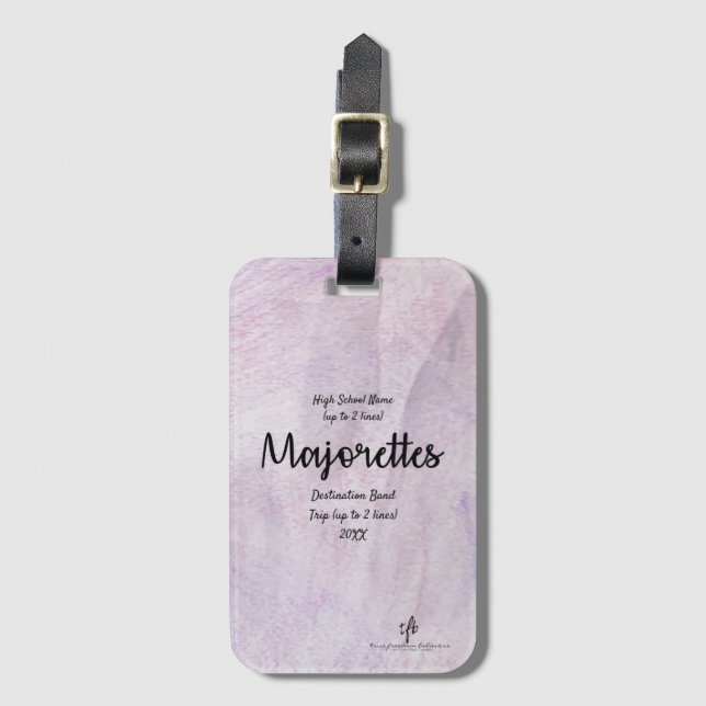 Lavender Delite Majorettes Band Trip Luggage Tag (Front Vertical)