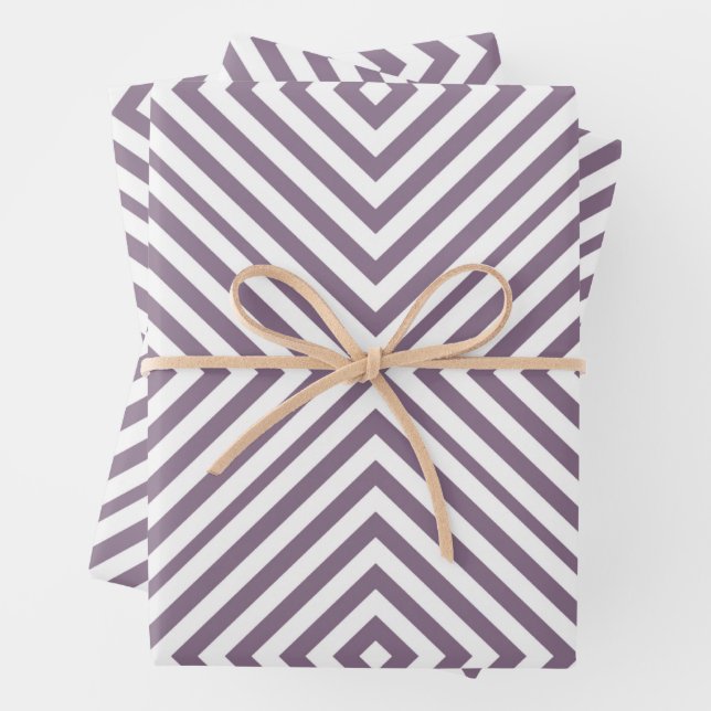 Lavender Diamond Chevron Wrapping Paper Sheets (In situ)
