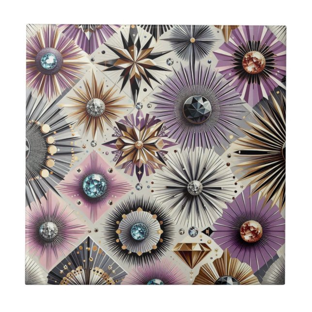 Lavender Diamond Mid Century Modern  Tile (Front)