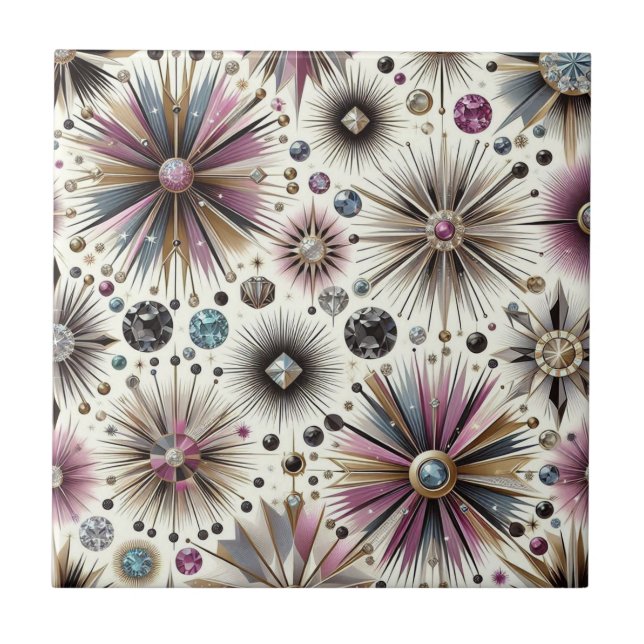 Lavender Diamond Mid Century Modern  Tile (Front)