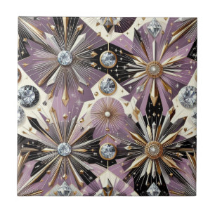 Lavender Diamond Mid Century Modern  Tile