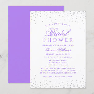 Lavender Diamonds Modern Luxury Bridal Shower Invitation