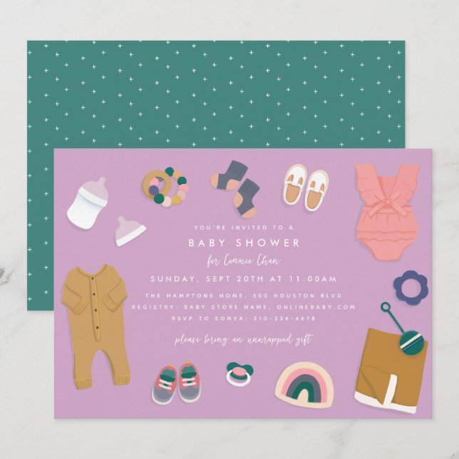 Lavender Display Shower Invitation (Front/Back)