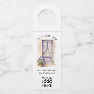 Lavender Door Watercolor Closing Real Estate Agent Bottle Tag