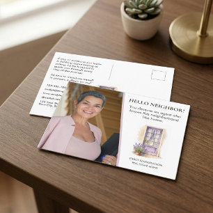 Lavender Door Watercolor Hello Real Estate Agent Postcard