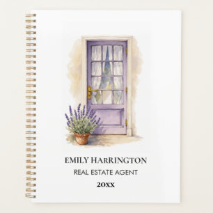 Lavender Door Watercolor Logo Real Estate Agent Planner