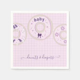 Lavender Doughnuts and Diapers Sprinkle Baby Showe Napkin