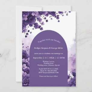 Lavender Dream Wedding in Paris with Eiffel Tower Invitation