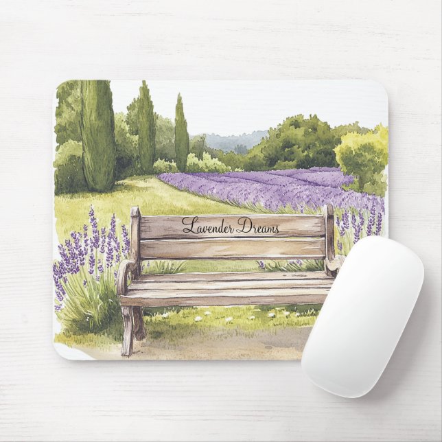 Lavender Dreams Bench Mouse Mat (With Mouse)