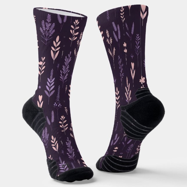 Lavender Dreams Pattern Socks (Angled)