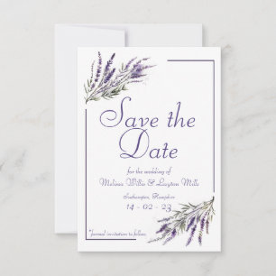 Lavender Dreams: Watercolour Save The Date Invite