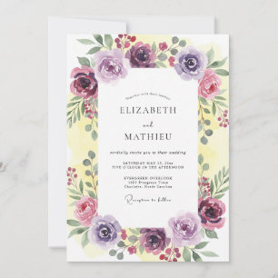 Lavender Dreamy Floral Romance Wedding Invitation