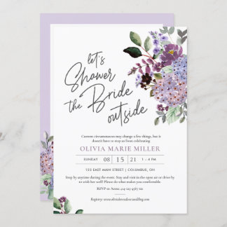 Lavender Drive By Bridal Shower Invitation