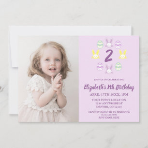 Lavender Easter 2nd Birthday Invitation