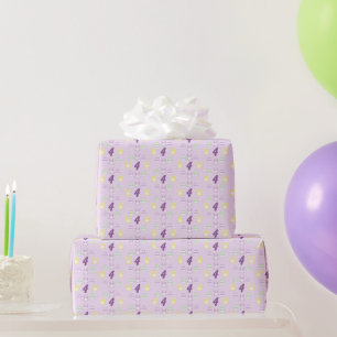 Lavender Easter 4th Birthday Wrapping Paper