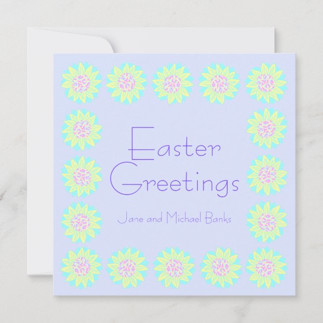 Lavender Easter Greetings Card (Front)