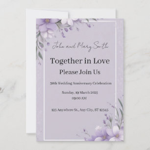 Lavender Elegance: Wedding Anniversary Invitation