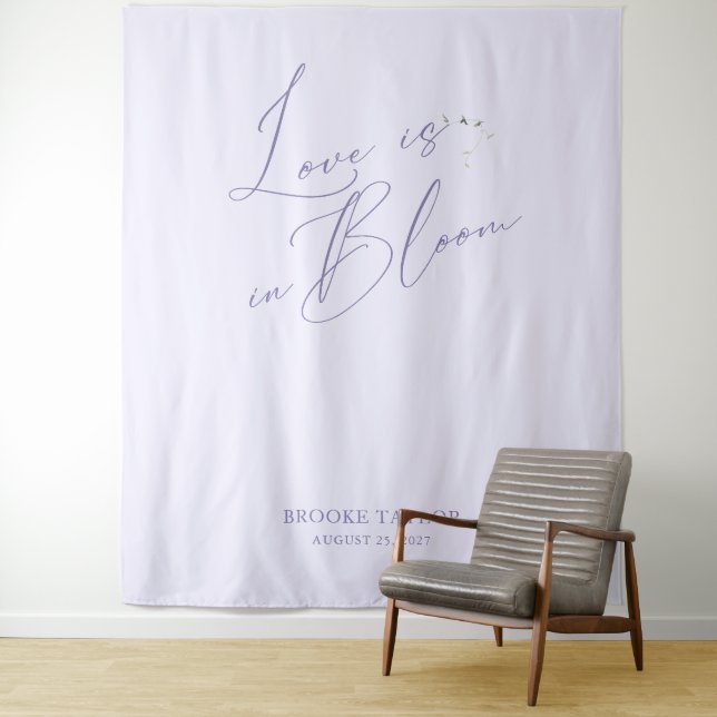 Lavender Elegant Bridal Shower Backdrops Banner Tapestry (In Situ)