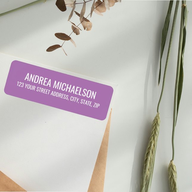 Lavender Elegant Calligraphy Return Address (Creator Uploaded)