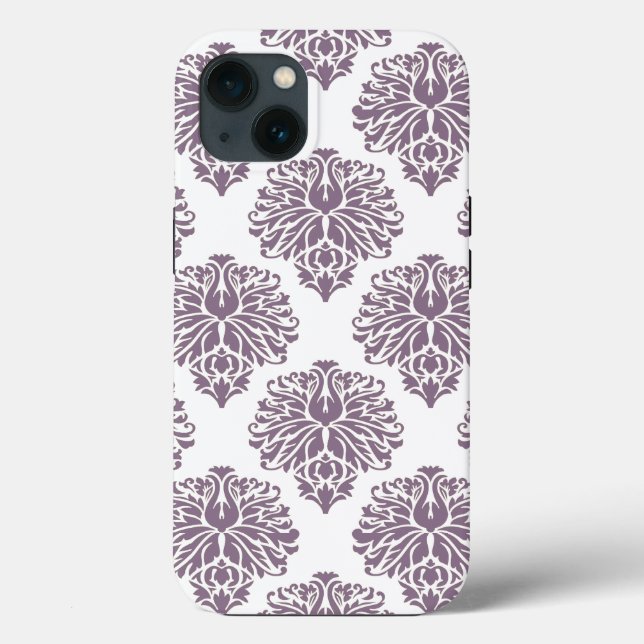 Lavender Elegant Damask Case-Mate iPhone Case (Back)