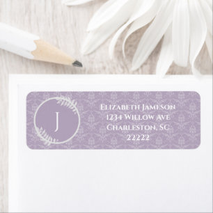 Lavender Elegant Damask Label