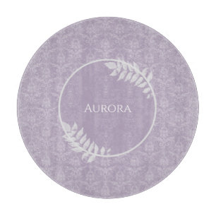 Lavender Elegant Damask Personalised Cutting Board