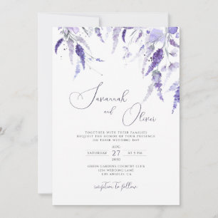 Lavender Elegant Meadow Wildflower Floral Wedding Invitation