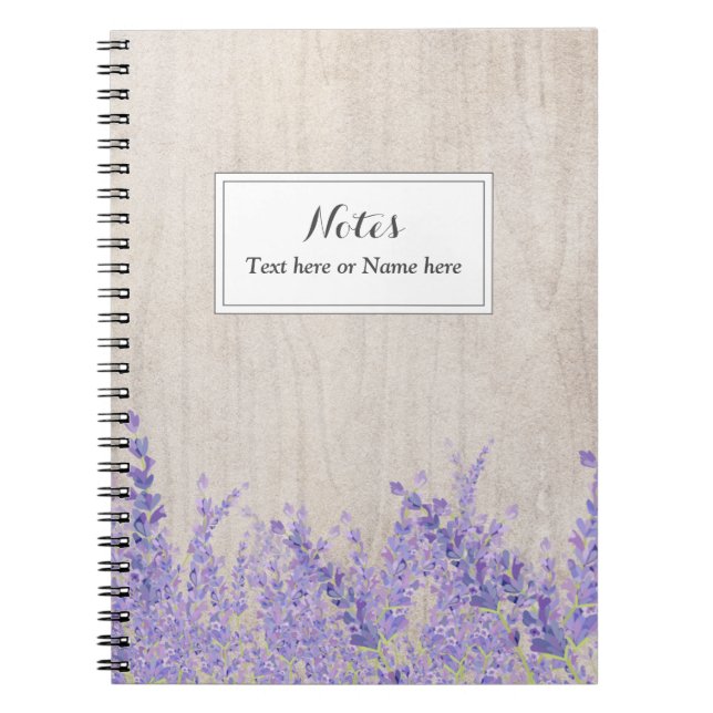 lavender, elegant, modern, trendy, floral , purple notebook (Front)