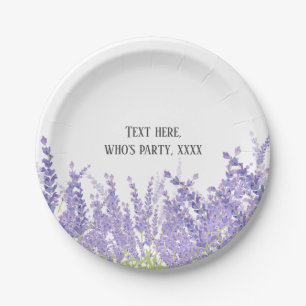 lavender, elegant, modern, trendy, floral , purple paper plate