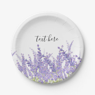 lavender, elegant, modern, trendy, floral , purple paper plate