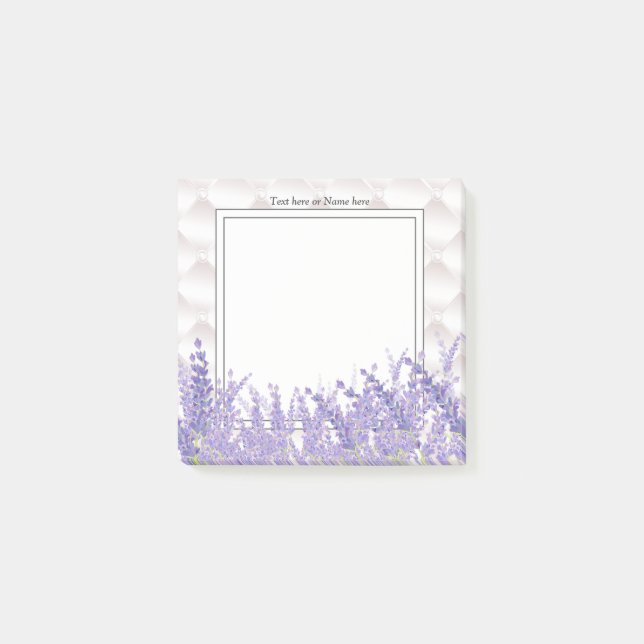 lavender, elegant, modern, trendy, floral , purple post-it notes (Front)