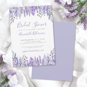 Lavender Elegant Watercolor Floral Bridal Shower Invitation