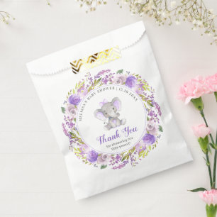 Lavender Elephant Baby Girl Shower Purple Guest Favour Bags