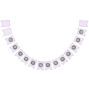 Lavender Elephant Girl Baby Shower Bunting