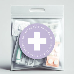 Lavender Emergency Kit In Sickness and in Health Classic Round Sticker