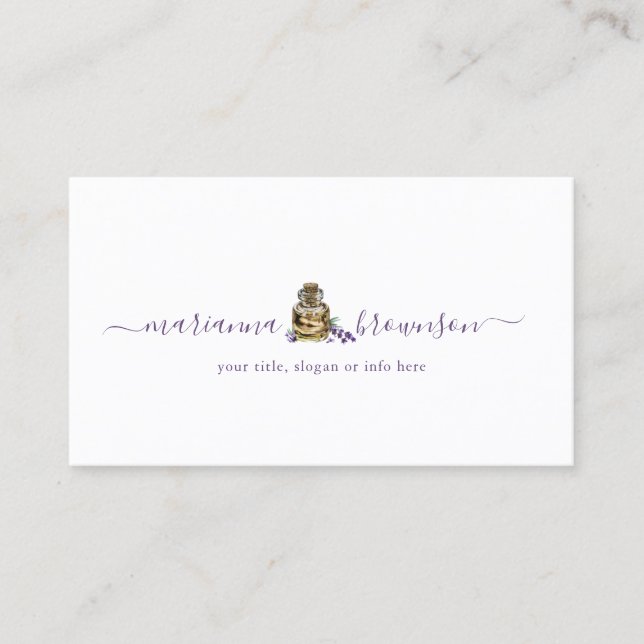Lavender Essential Oil Bottle Business Card (Front)