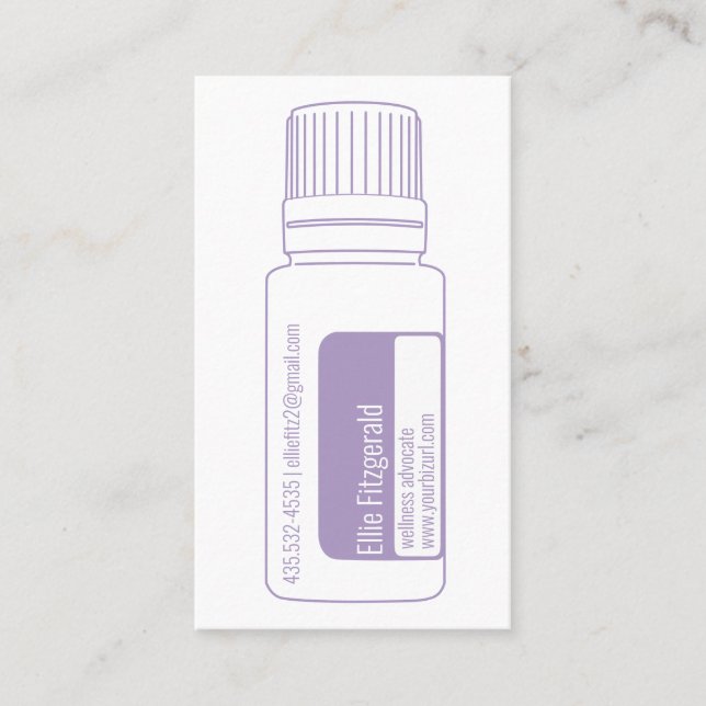 Lavender Essential Oil Bottle Business Card (Front)