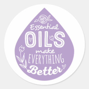 Lavender Essential Oil Drop Classic Round Sticker