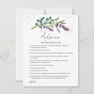 Lavender Eucalyptus Advice for Bride-to-be Card