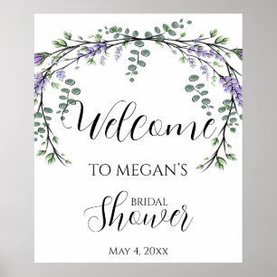 Lavender eucalyptus boho greenery  poster