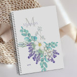 Lavender Eucalyptus Botanical Floral Monogram Planner<br><div class="desc">Watercolor botanical,  Lavender Eucalyptus watercolor flowers decorate this planner cover and it can be personalised with your initial and name.  View our full line of products in our Zazzle store.</div>