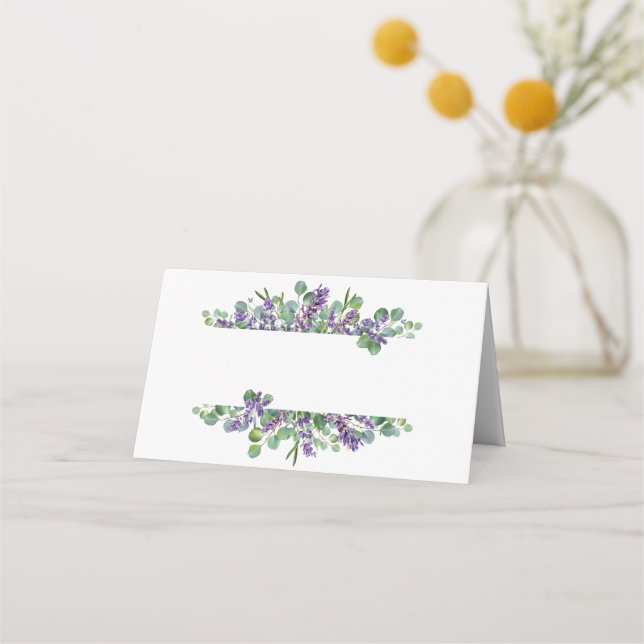 Lavender Eucalyptus Elegant Wedding  Place Card (Front)