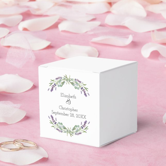 Lavender Eucalyptus Floral Botanical Wedding  Favour Box (Wedding)